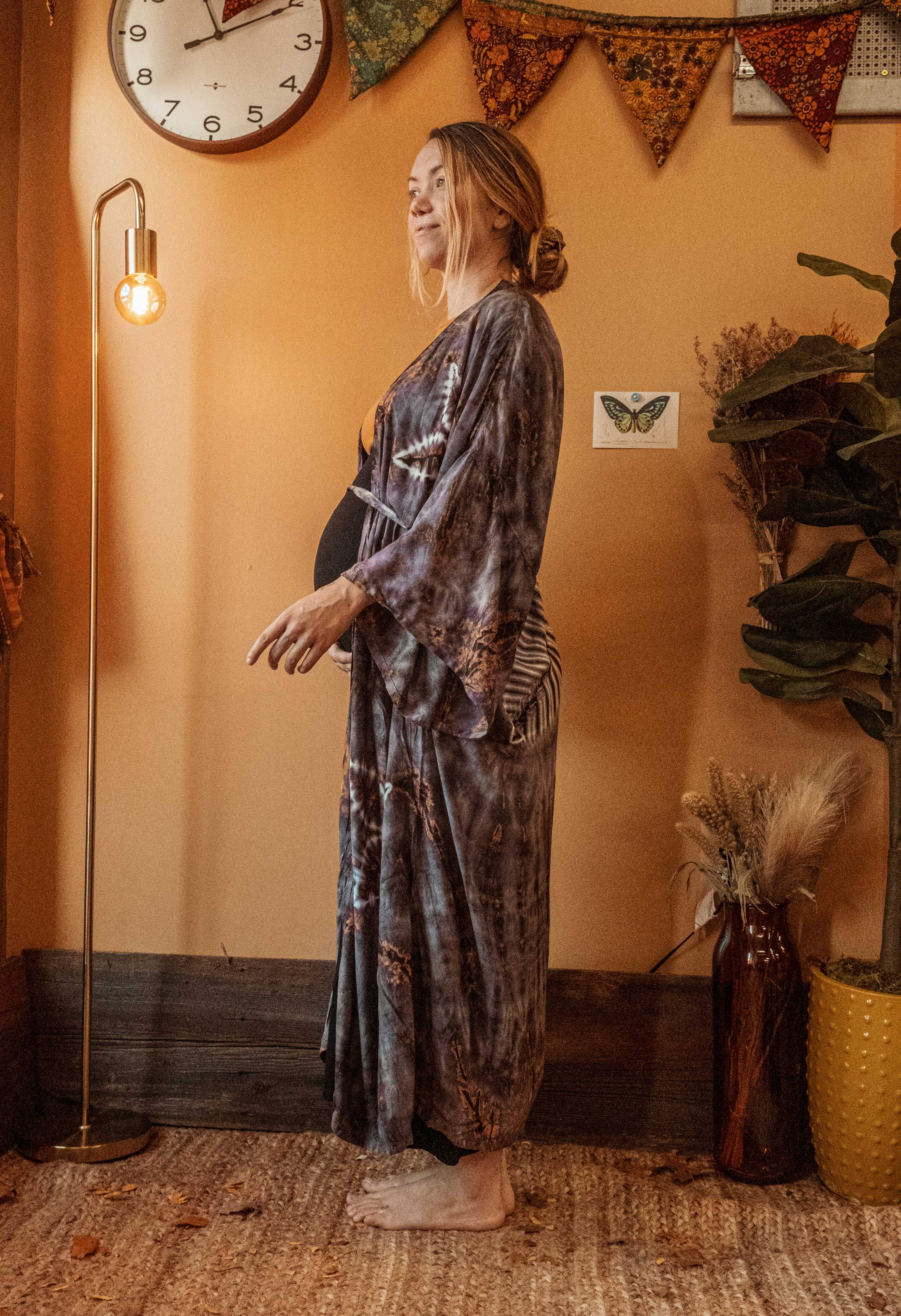 bohemian robe dress White Cotton Linen Goddess Kaftan Dress, Deep V Neck Kaftan Dress - Beach Coverup- Bohemian Long Kaftan